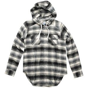 Kavu Black and White Plaid Women's Top